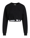 Alexander Mcqueen Woman Sweatshirt Black Size 10 Cotton, Polyamide