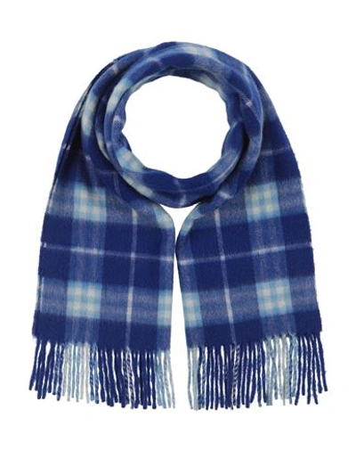 Burberry Woman Scarf Blue Size - Cashmere