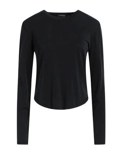 Ann Demeulemeester Woman T-shirt Black Size L Cupro, Elastane