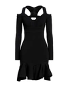 Alexander Mcqueen Woman Mini Dress Black Size S Viscose, Polyester, Polyamide, Elastane