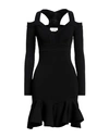 Alexander Mcqueen Alexander Mc Queen Off Shoulder Mini Dress In Black