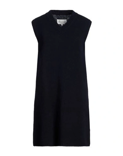 Maison Margiela Woman Mini Dress Navy Blue Size S Wool