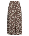 VALENTINO VALENTINO GARAVANI WOMAN MIDI SKIRT BROWN SIZE 6 SILK