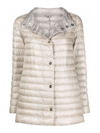 Herno Reversible Button-up Padded Down Jacket In Pink