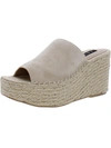AQUA JACY WOMENS LEATHER SLIP ON ESPADRILLES
