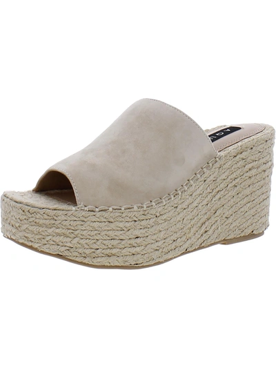 Aqua Jacy Womens Leather Slip On Espadrilles In Beige