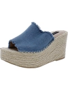 AQUA JACY WOMENS LEATHER SLIP ON ESPADRILLES