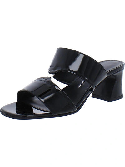 Ferragamo Tot 55 Womens Patent Leather Dressy Slide Sandals In Black