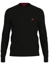 Hugo Boss San Cassius Mens Cotton Logo Crewneck Sweater In Black