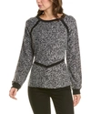 Donna Karan Ribbed Inset Pullover In Grey