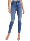 GOOD AMERICAN WOMENS DESTROYED MID-RISE CROPPED JEANS