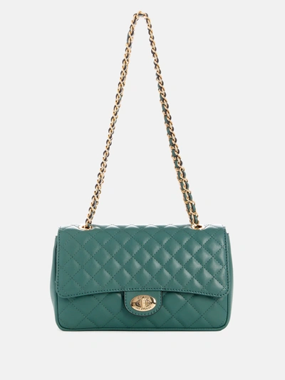 Guess Factory Stars Hollow Quilted Crossbody In Blue