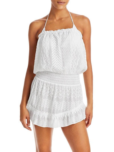 Ramy Brook Sallie Womens Embroidered Short Mini Dress In White