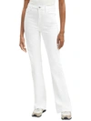 7 For All Mankind Womens High Rise Split Hems Bootcut Jeans In White