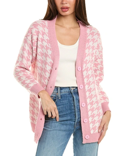To My Lovers Houndstooth Cardigan In Pink