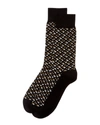 Hugo Boss Monogram-motif Socks In A Mercerized Cotton Blend In Black