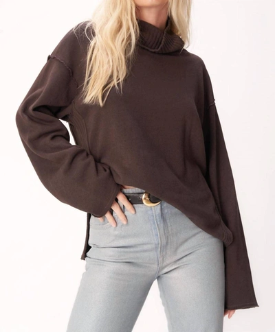 Project Social T Nicola Funnel Neck Sweatshirt In Black Brown