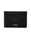 Jil Sander Logo Croc-embossed Leather Card Case In Black