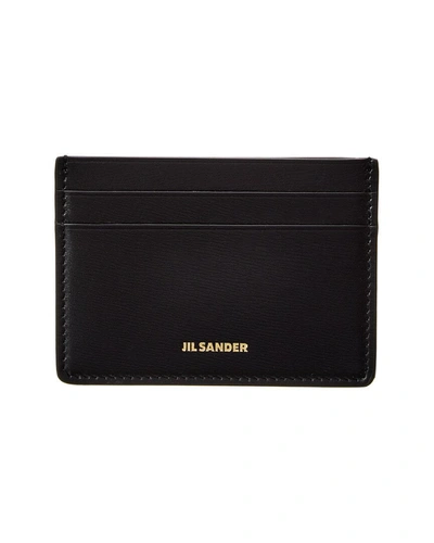 Jil Sander Logo Mini Leather Card Case In Black
