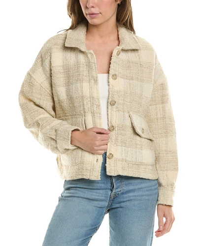 Saltwater Luxe Plaid Wool-blend Jacket In Beige