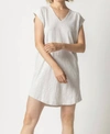 Lilla P V-neck Short Sleeve Raglan Dress In Bone In Grey
