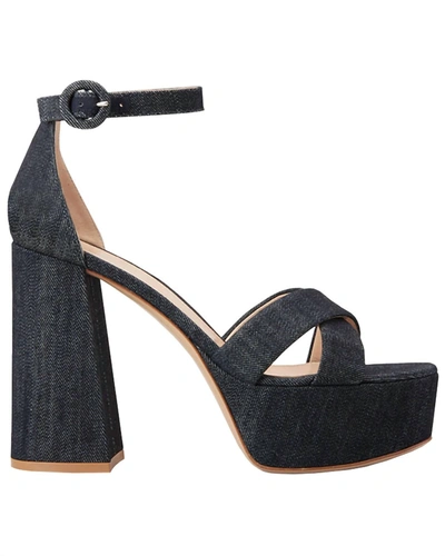 Gianvito Rossi Sheridan Denim Platform Sandals In Black