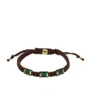 FOSSIL MEN'S ALL STACKED UP GREEN MALACHITE COMPONENTS BRACELET
