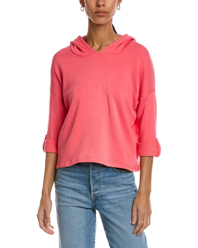 Chaser Rolled Sleeve Hoodie In Pink