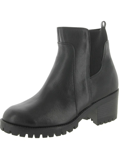 Bella Vita Diaz Womens Block Heel Leather Ankle Boots In Black