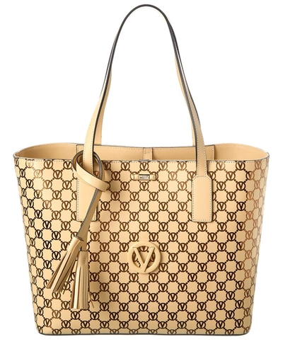 Valentino By Mario Valentino Soho Monogram Leather Tote In Beige