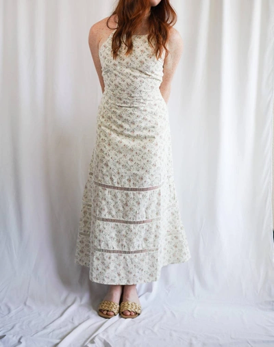 Just Me Romantic Floral Maxi Dress In White