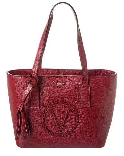 Valentino By Mario Valentino Prince Rock Leather Tote In Red