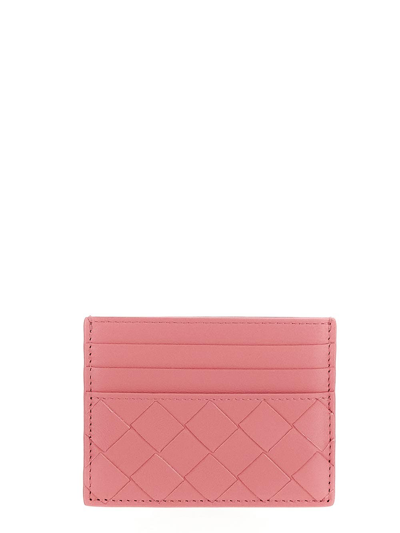 Bottega Veneta Intrecciato Credit Card Case In Pink