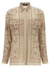 Versace Baroque-print Crepe De Chine Collared Shirt