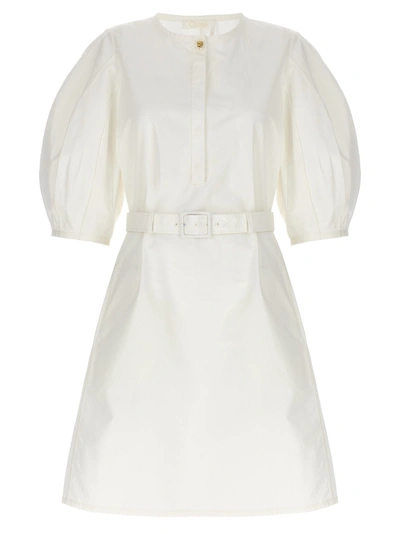 Chloé Organic Cotton Poplin Dress In White