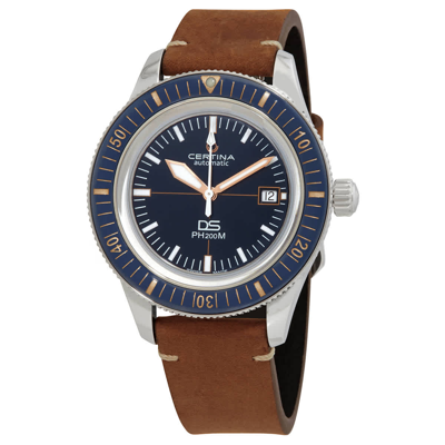 Certina Men's Swiss Automatic Ds Ph200m Brown Leather Strap Watch 43mm In Blue / Brown / Gold Tone / Navy / Rose / Rose Gold Tone