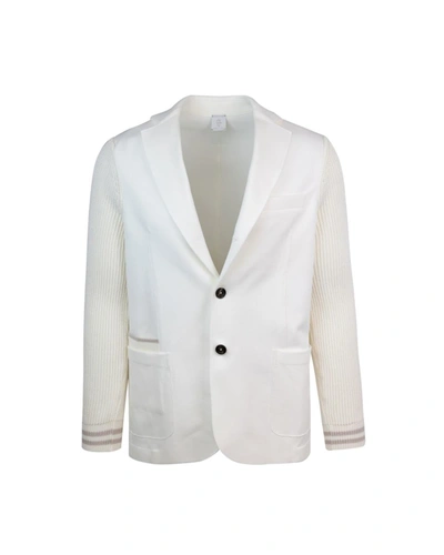 Eleventy Jacket In White/beige