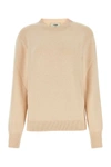 Fendi Women Sand Stretch Wool Blend Sweater In Beige O Tan