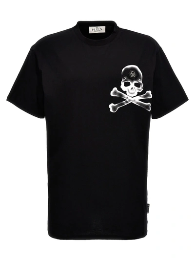 Philipp Plein Round Neck Ss Skull&bones T-shirt In Black