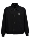 PALM ANGELS MONOGRAM COACH CASUAL JACKETS, PARKA WHITE/BLACK