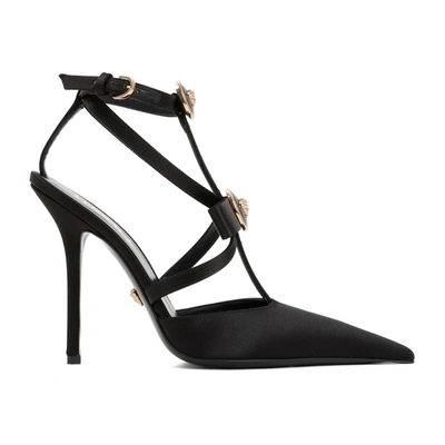 Balenciaga Versace Satin Slingback In Black