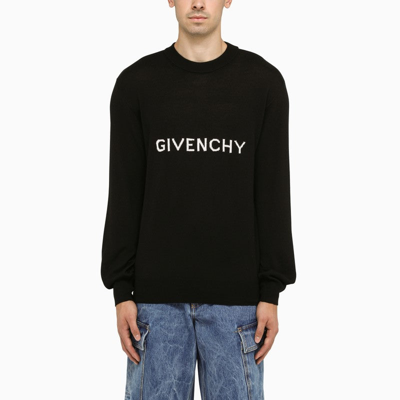 Givenchy Black Crew-neck Sweater With Inlay