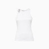 Blumarine Logo-brooch Ribbed Tank Top In Ottico