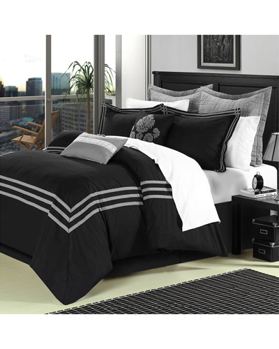 Chic Home Design Courtney 12pc Bed In A Bag Comforter Set In Black