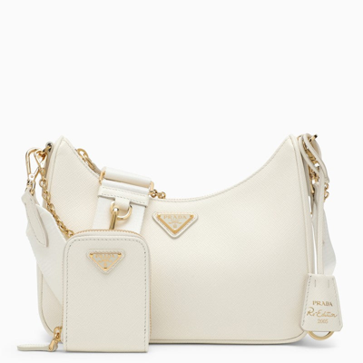 Prada White Saffiano Leahter Crossbody Bag Women