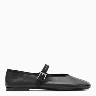 The Row Ava Leather Ballet Flats In Black