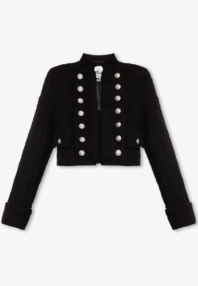 Comme Des Garçons Button-detail Layered Jacket In Black