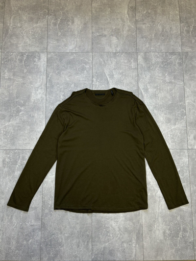 Pre-owned Helmut Lang Mens Vintage  Longsleeve T-shirt Luxury Tee Green (size Xl)