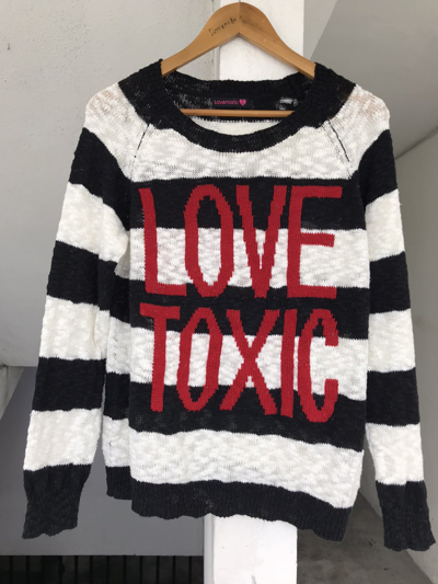 Pre-owned 20471120 X Beauty Beast Vintage Love Toxic Knitwear In Black/white