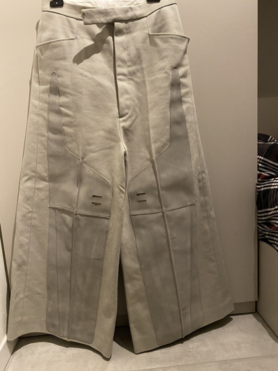 Pre-owned Rick Owens Fw19 Larry Oyster Trousers In Oyster Pearl